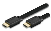 Logo Hdmi haute vitesse avec c�ble ethernet, c�ble plat, noir, 15 m icoc-hdmi-fe-150