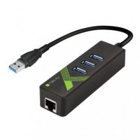 Logo Convertisseur 1x usb a m�le vers 1x rj45 femelle & 3x usb a femelle idata-usb-etgiga-3u2