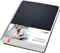 Logo Sigel carnet  spirale conceptum, a5, quadrill, noir 8204320