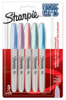 Logo Sharpie marqueur permanent fine mystic gems, blister de 5 5050535