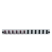 Logo Panneau avant 12 ports �quip� d'un adaptateur duplex 6xsc om4 vertical, gris sb-fp-6sc-d-v-om4
