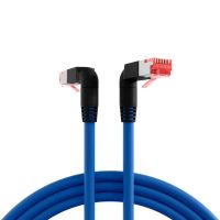 Logo Cordon de brassage rj45 cat.6a s/ftp lszh draka uc900 tm21 2x90� bleu 1m k4137bl.1