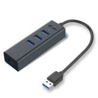 Logo I-tec usb 3.0 metal 3-port hub with gigabit ethernet adapter 1xusb 3.0 to rj-45 3xusb 3.0 port led 2812032
