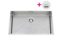 Logo Vibrato inox vintage - cuve sous-plan luisina 1 grand bac coloris inox vintage, vidage automatique carr� inox evsp56iv10
