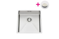 Logo Vibrato inox lisse - cuve sous-plan luisina 1 bac coloris inox lisse, vidage automatique rond cannel inox evsp53il12