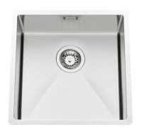 Logo Vibrato inox lisse - cuve  fleur luisina 1 bac coloris inox lisse, vidage manuel ev53afil1
