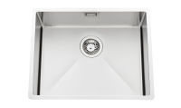 Logo Vibrato inox lisse - cuve sous-plan luisina 1 grand bac coloris inox lisse, vidage manuel evsp54il1