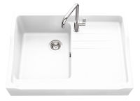 Logo Timbre d'office blanc - evier � poser esprit chambord 1 bac, 1 �gouttoir coloris blanc ev359 006