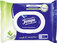 Logo Tempo lingettes humides de toilette doux & pure, aloe vera 9540069