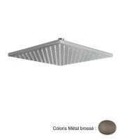 Logo Pomme de douche carree 30x30 laiton metal brosse hydrotherapie - pd55777 m�tal bross�