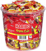 Logo Haribo bonbon glifi aux fruits happy cola minis, bote 9540306