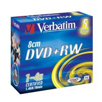 Logo Verbatim - 5 x mini dvd+rw (8cm) - 1.4 gb 4x - matt silver - slim jewel case camcorder 43565