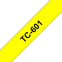 Logo Brother p-touch tc-601 noir sur jaune  12mm tc601