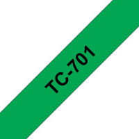 Logo Brother p-touch tc-701 noir sur vert 12mm tc701