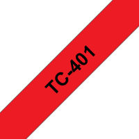 Logo Brother p-touch tc-401 noir sur rouge 12mm 1290173