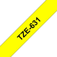 Logo Brother p-touch tze-631 noir sur jaune  12mm 1659467