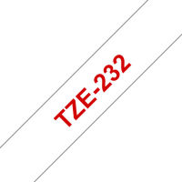 Logo Brother p-touch tze-232 rouge sur blanc 12mm tze232