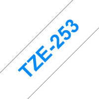 Logo Brother p-touch tze-253 bleu sur blanc 24mm tze253