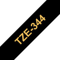 Logo Brother p-touch tze-344 gold sur noir  18mm tze344