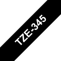 Logo Brother p-touch tze-345 blanc sur noir  18mm tze345