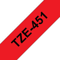 Logo Brother p-touch tze-451 noir sur rouge 24mm tze451