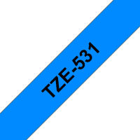 Logo Brother p-touch tze-531 noir sur bleu 12mm tze531