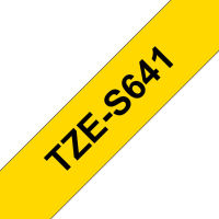 Logo Brother p-touch tze-s641 noir sur jaune  18mm extra gluey 1659622