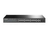 Logo Tp-link t1500-28pct 24-port 10/100mbps + 4-port gigabit poe+ smart switch 24 10/100mbps rj45 ports 4 gigabit rj45 ports and 2 co