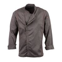 Logo Veste de cuisine mixte l�g�re � fermeture �clair hartford chef works urban gris graphite l bb263-l