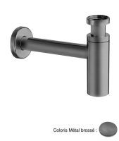 Logo Siphon lavabo droit luxe laiton design 35 cm metal brosse vidage - ms3477 m�tal bross�