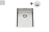 Logo Vibrato inox nid d'abeille - cuve sous-plan luisina 1 bac coloris inox nid d'abeille, vidage automatique carr� inox evsp52ind10