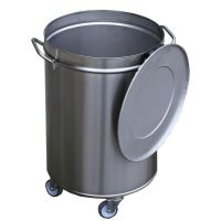 Logo Poubelle inox avec roues et couvercle gastro m 50l gn145