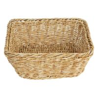 Logo Panier carr en polyrotin olympia marron clair 230x230mm ja354