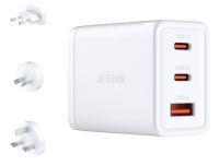 Logo D-link 65w gan charger 2 usb-c ports 1 usb-a port simultaneous charging of 3 devices fast charging 48059330