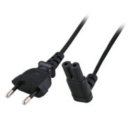 Logo Power cable euro - c7 90&oslash; up&sol;down&comma; black&comma; 2&period;0 m&comma; 2 x 0&period;75 mm&sup2; ek546.2