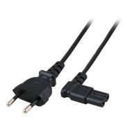 Logo Power cable euro - c7 90&oslash; left&sol;right&comma; black&comma; 2&period;0 m&comma; 2 x 0&period;75 mm&sup2; ek547.2