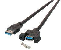 Logo Usb3&period;0 extension cable a-a&comma; m-f &lpar;panel type&rpar;&comma; 1&period;8m&comma; black&comma; classic k5265sw.1,8