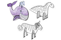 Logo Folia personnage en carton � assembler 'animaux', carton 57906410