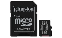 Logo Kingston 64go microsdxc canvas select plus 100r a1 c10 three pack + single adp 3560897