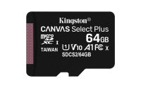 Logo Kingston 64gb micsdxc canvas select plus 100r a1 c10 single pack w/o adp 3560898