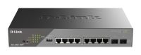 Logo D-link 8 gigabit poe ports switch + 2 gigabit sfp ports gigabit fibre uplink ports poe 802.3at alarm port dip switch 46467390