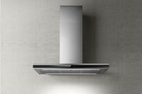 Logo Adle inox et verre noir - hotte murale elica adle 90 cm coloris inox