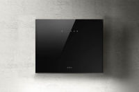 Logo Plat noir - hotte murale elica plat 55 cm coloris verre noir