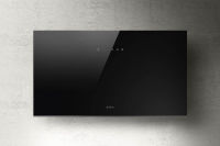 Logo Plat noir - hotte murale elica plat 80 cm coloris verre noir