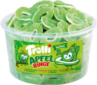 Logo Trolli bonbon g�lifi� rondelles de pomme, bo�te de 150 9540384