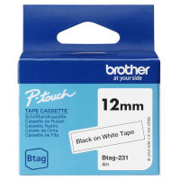 Logo Ruban btag non-lamin� 12mm noir/blanc brobtag231