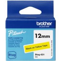 Logo Ruban btag non-lamin� 12mm noir/jaune brobtag631