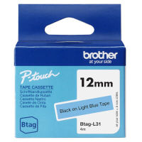 Logo Ruban btag non-lamin� 12mm noir/bleu brobtagl31