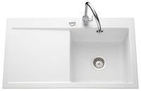 Logo Amor blanc brillant - evier � encastrer luisina 1 bac, 1 �gouttoir