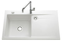 Logo �l�gance blanc brillant - evier � encastrer luisina 1 grand bac, 1